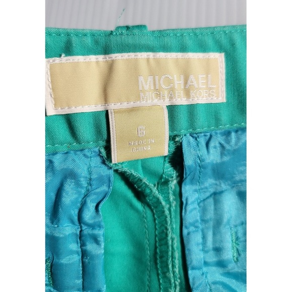 Michael Kors Green Shorts Career Casual Summer Size 6 - Picture 5 of 7